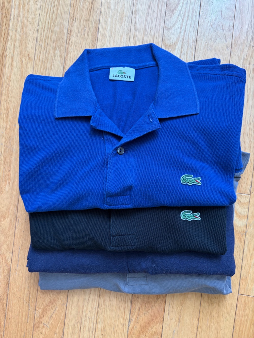 Lacoste Bright Blue and Dk Navy Pullover with Logo T- Short ,other two reg T-shi